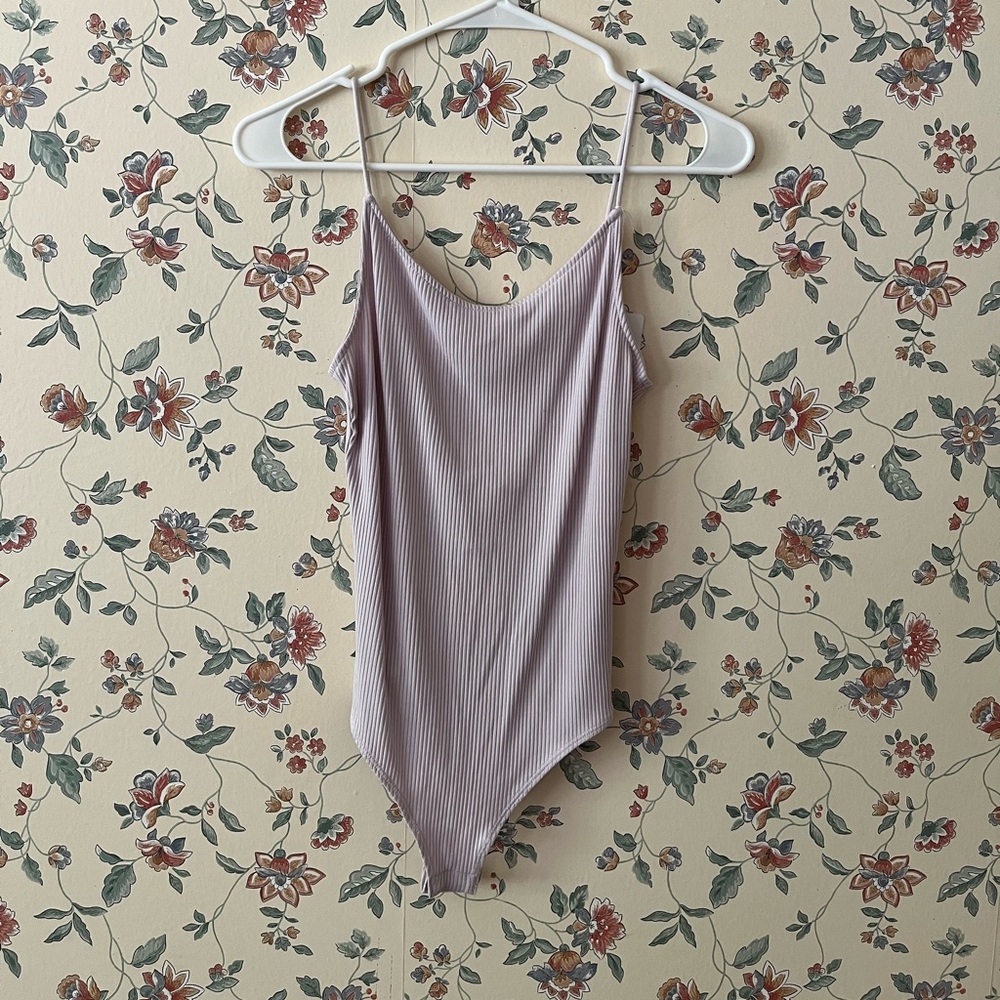 Lavender Ribbed Women's Bodysuit